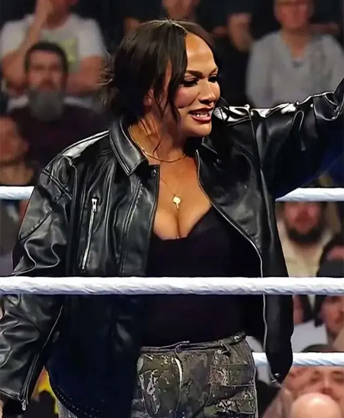 WWE Smackdown Nia Jax Black Leather Jacket For Sale