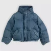 Western Bubble Shortie Denim Puffer Jacket