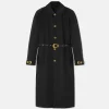 Wild Cats Gabardine Black Trench Coat