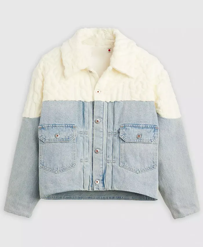 Women Aran Denim Trucker Jacket