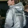 shop British Racing Driver George Russell Streetwear Silver Hooded Jacket