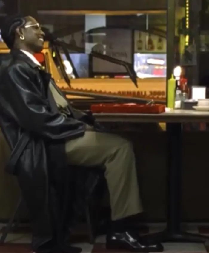 2026 Campaign ASAP Rocky Black Leather Coat - Shop Now