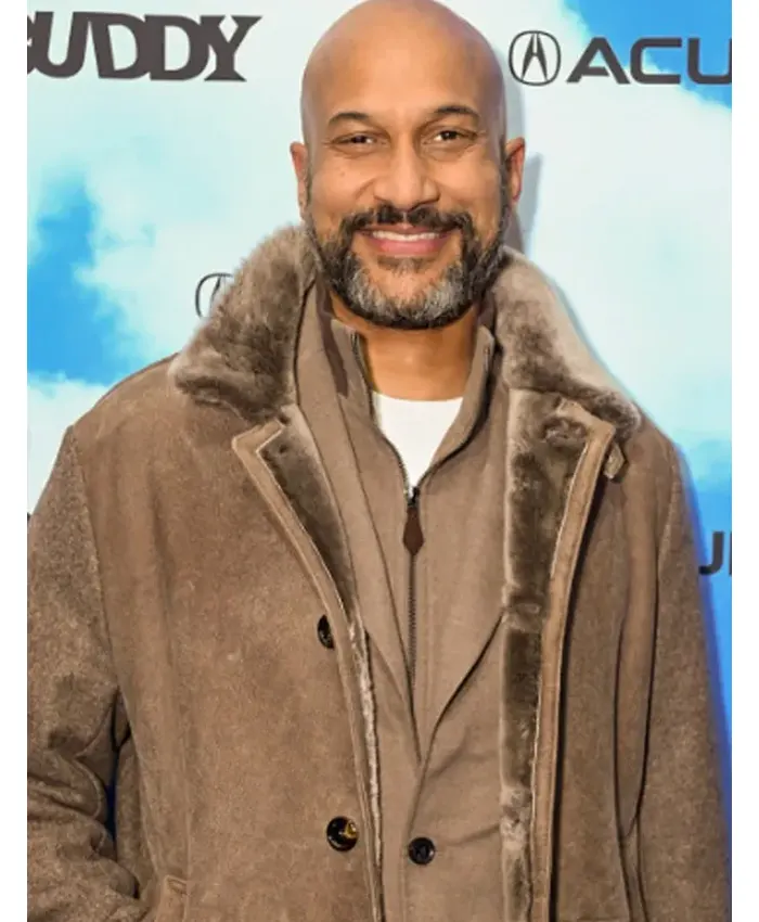 2026 Keegan-Michael Key Buddy Brown Shearling Coat