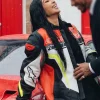 2026 Kim Kardashian Multi-color Racer Leather Jacket