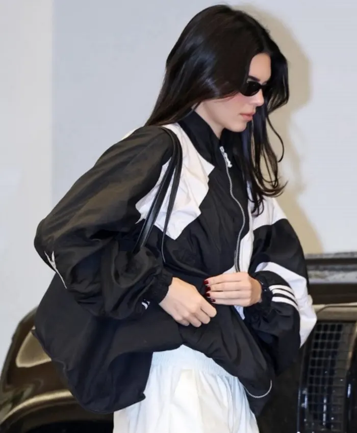2026 Los Angeles Maybourne Hotel Kendall Jenner Black and White Adidas Jacket - Buy