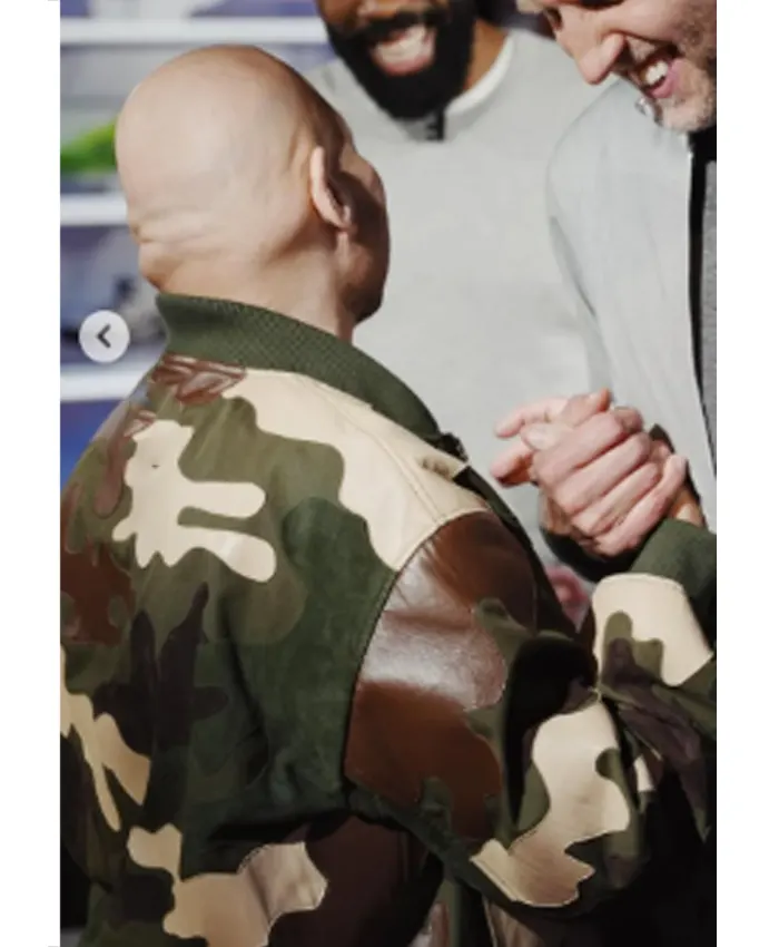 2026 Pro Basketball Prime Set Fat Joe Camouflage Leather Bomber Jacket