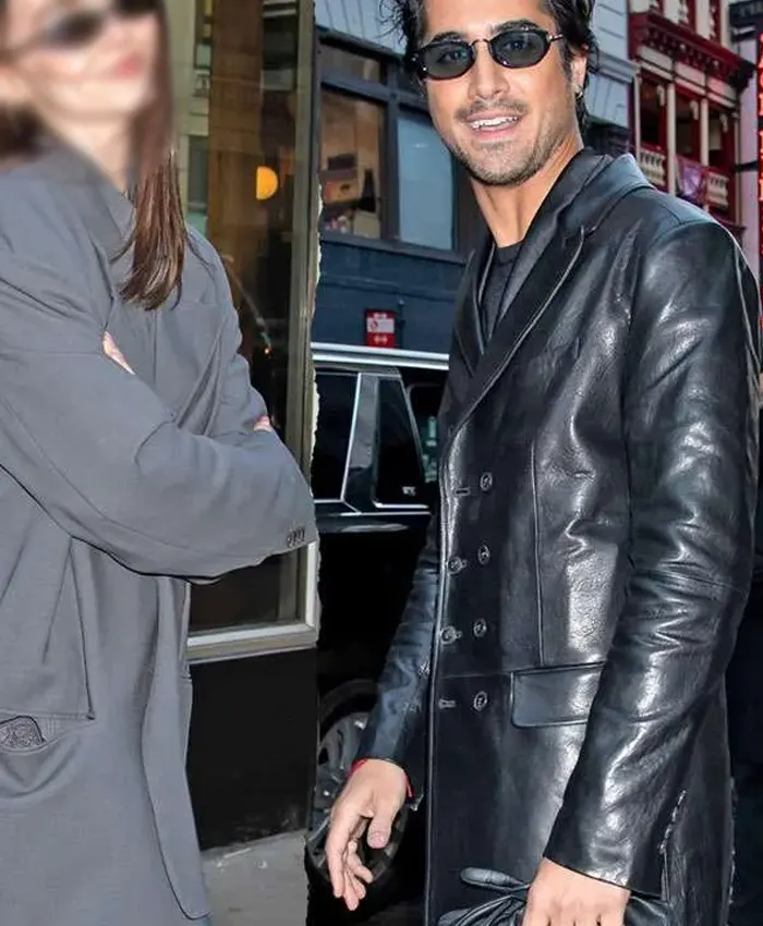 56 Days Oliver Kennedy Leather Coat For Sale