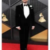 68th GRAMMY Awards 2026 Rapper Bad Bunny Black Velvet Lace Up Suit