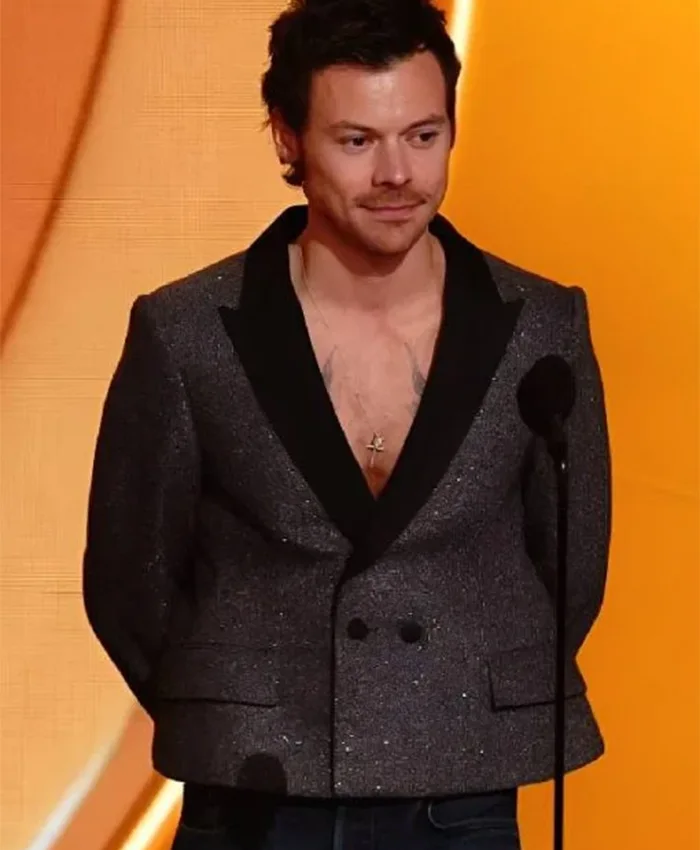 68th GRAMMY Awards Harry Styles Grey Cropped Blazer