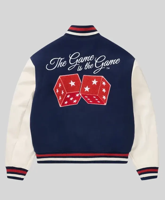 All-Star Blue And White The Game is the Game Varsity Jacket for Men and Women