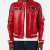 All Star Red Leather Jacket Front