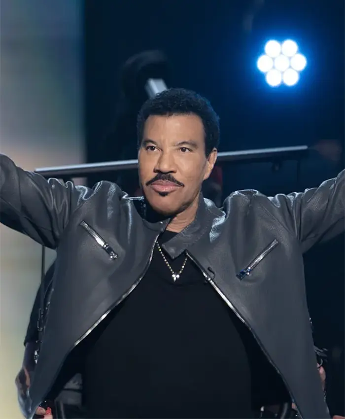 American Idol Lionel Richie Grey Leather Jacket For Sale
