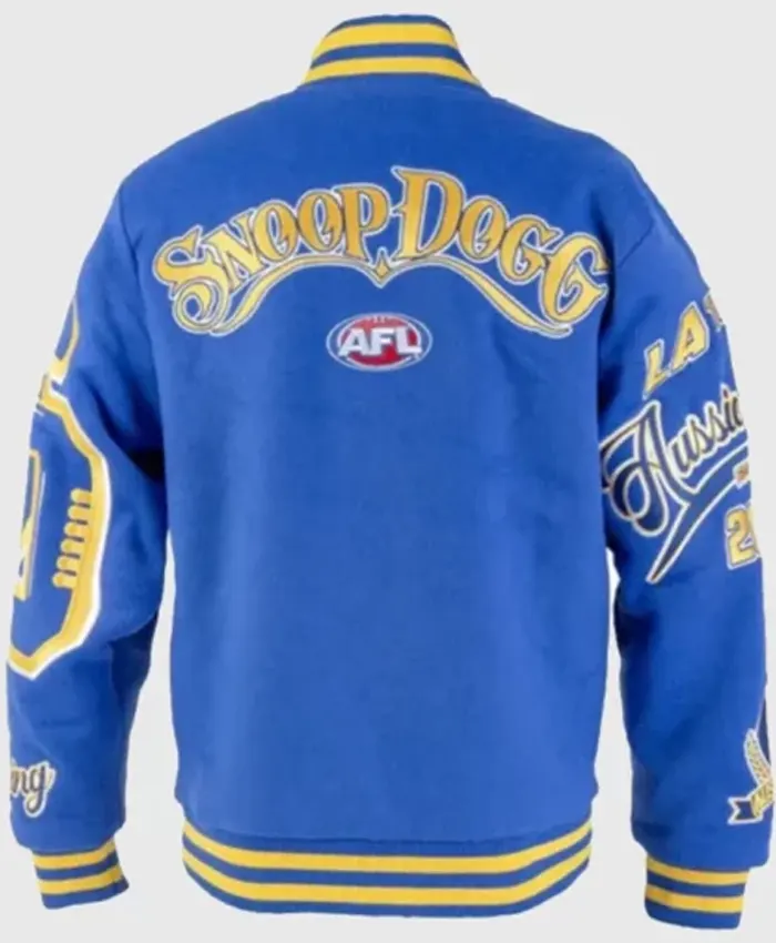 American Rapper Snoop Dogg Limited Edition Blue Varsity Bomber Jacket