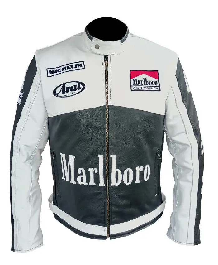 Arai Vintage Marlboro Leather Jacket White