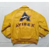 Avirex Vintage Yellow Leather Bomber Jacket For Sale