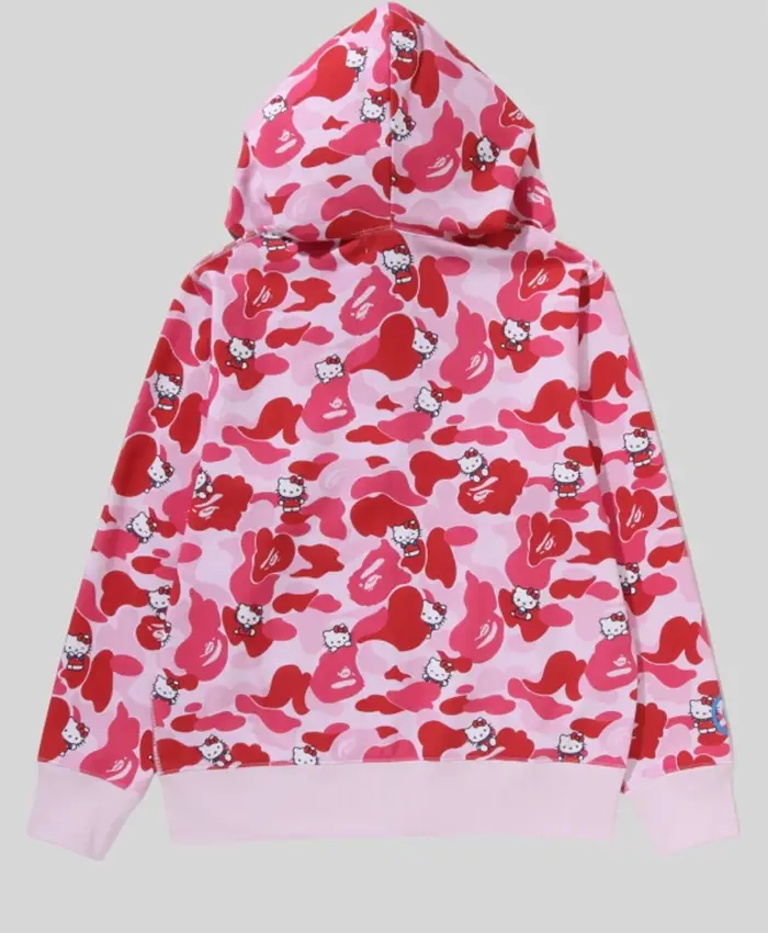 BAPE x Sanrio Hello Kitty Kuromi Hoodie Pink Back