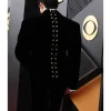 BUy 68th GRAMMY Awards 2026 Rapper Bad Bunny Black Velvet Lace Up Suit
