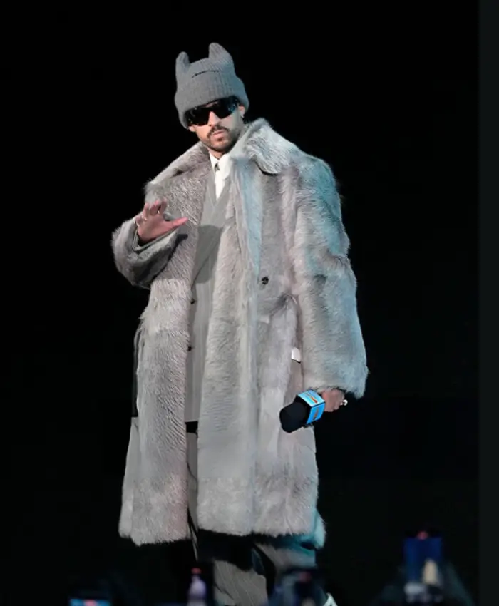 Bad Bunny Super Bowl LX Halftime Show Shearling Jacket Front