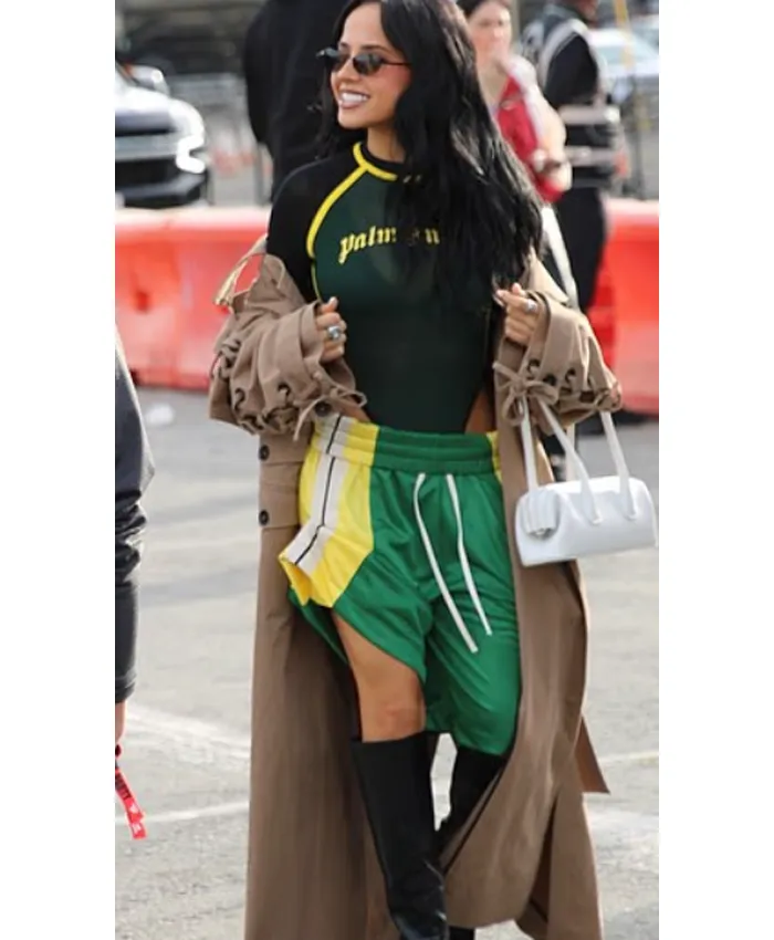 Becky G Super Bowl LX 2026 Beige Coat