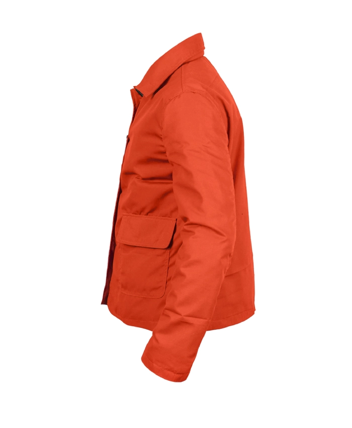Abigail Spencer Best Medicine Season 1 orange jacket featuring a modern everyday look