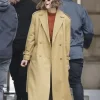 Black Doves 2026 Keira Knightley Brown Wool Coat Front
