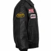 Supreme Spider-Man leather jacket with full sleeves and two outside pockets