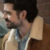 Brilliant Minds S02 Micah Joe Parker Brown Shearling Jacket Side