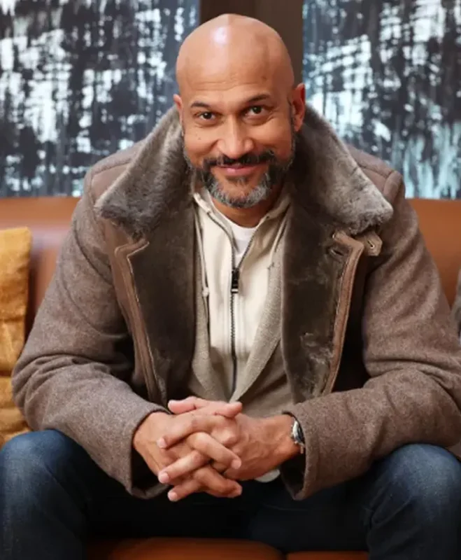 Buddy Keegan-Michael Key Brown Shearling Coat- Shop it now
