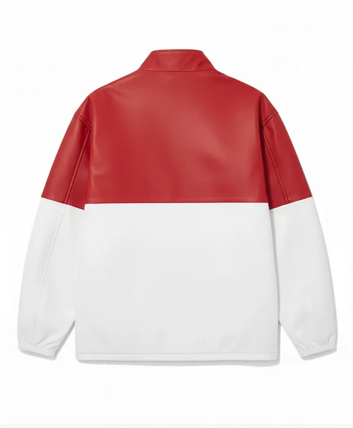 Buy Classic Red And White Leather Jacket For Men and Women