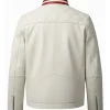 Buy Classic Style Quilted White Cafe Racer Leather Jacket For Men
