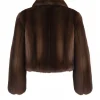 Buy Dua Lipa Dark Brown Fur Cropped Jacket