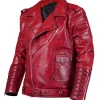 Buy Vintage Red Biker Leather Jacket