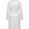 Buy women's White Belted Leather Trench Coat for sale