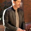 CIA Tom Ellis Black Leather Jacket Side