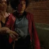 Camilla Damião State of Fear Red Leather Jacket For Sale