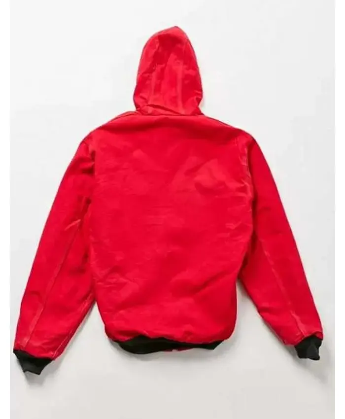 Carhartt Red Hooded Bomber Jacket For Sale