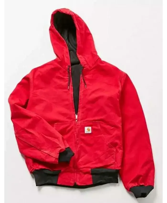 Carhartt Red Hooded Bomber Jacket