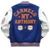 Carmelo x New York 2026 Blue and White Varsity Jacket