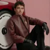 Charles Ferrari Brown Leather Jacket For Sale