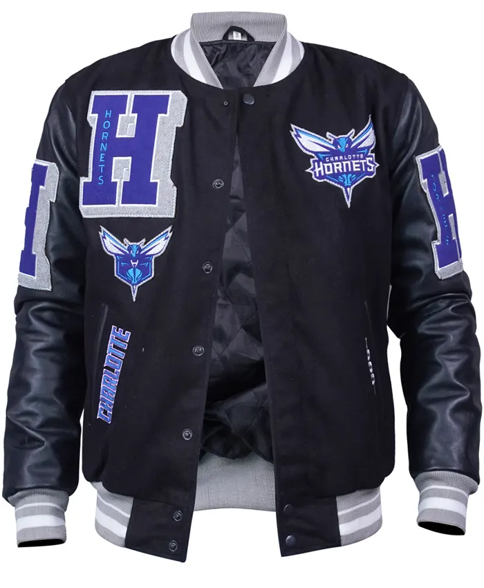 Charlotte Hornets Black Wool Jacket
