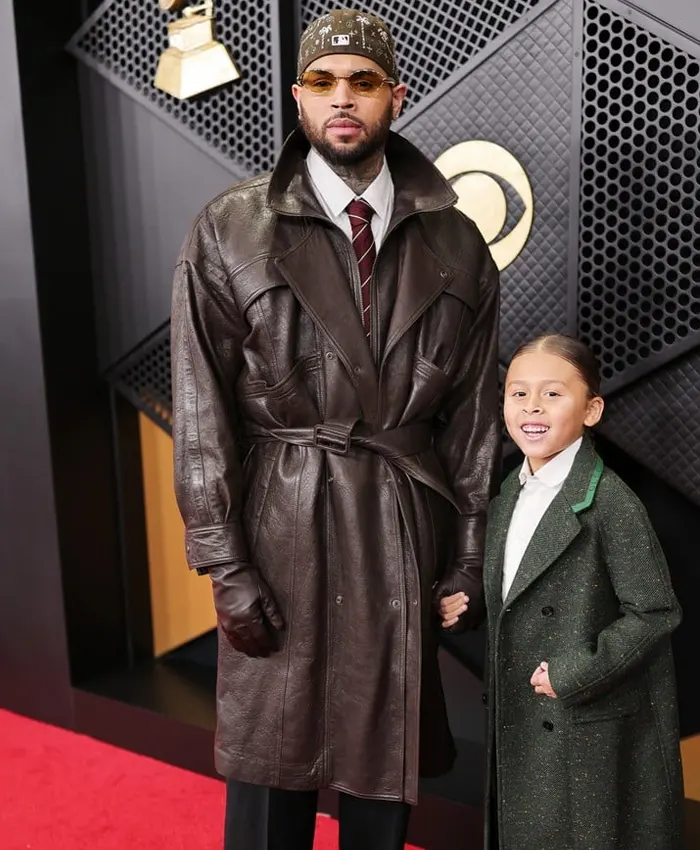 Chris Brown 68th GRAMMY Awards Leather Coat - Buy Now