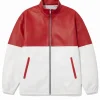 Classic Red And White Leather Jacket