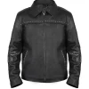 Vivet Signature black biker leather jacket with sleek modern design