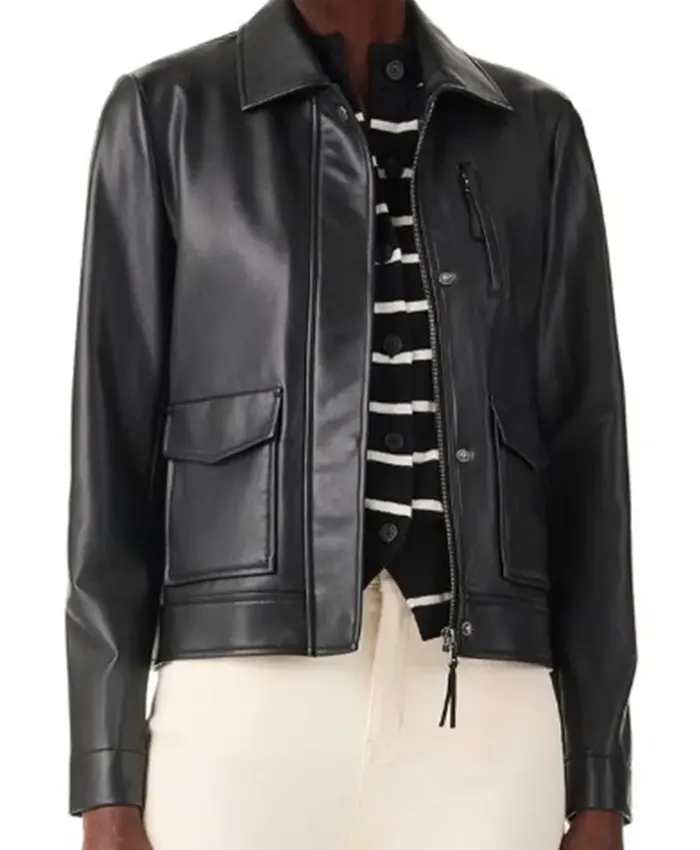 Cross S02 Alona Tal Black Leather Jacket For Sale