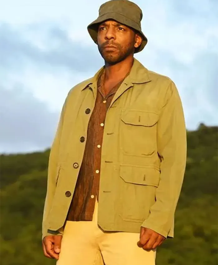 Death in Paradise Don Gilet Green Jacket Front