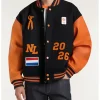 Denham Team NL Orange and Black Varsity Jacket