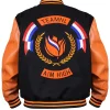 Denham Team NL Orange and Black Varsity Jacket Back