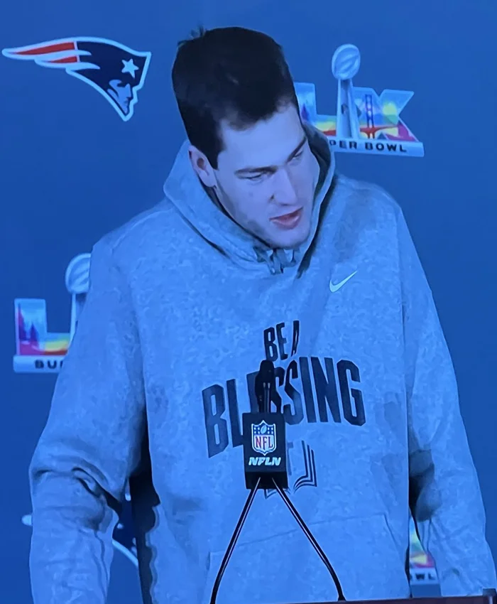 Drake Maye Be a Blessing Grey Nike Hoodie For Sale