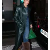 Dua Lipa 2026 Green Leather Coat For Sale