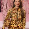 Dua Lipa Spring Couture 2026 Flame Print Cotton Jacket